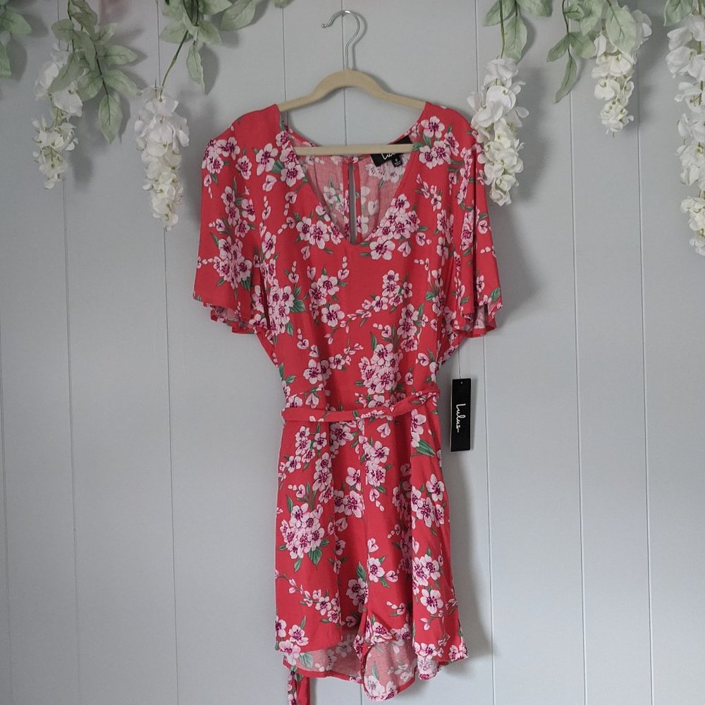 NEW Lulu's Floral Print Short Sleeve Romper S